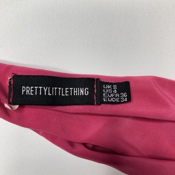 PrettyLittleThing Hot Pink Ring Detail Halterneck Crop Top Size 4 - Picture 5 of 8